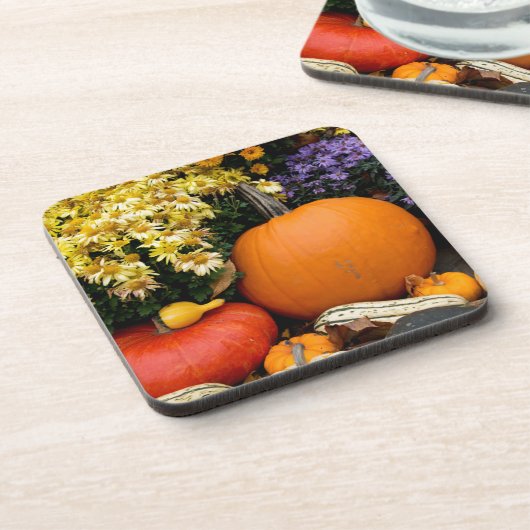 Farbige Kürbisschmuck Getränkeuntersetzer (Linke Seite)