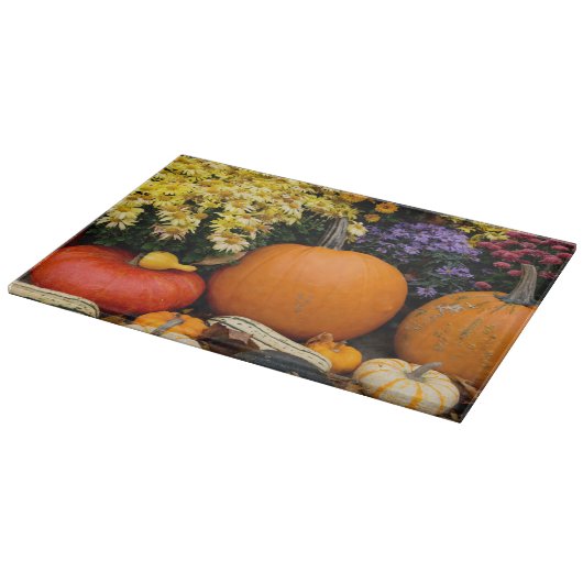 Farbige Kürbisschmuck Schneidebrett (Ecke)