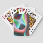 Farbige Kurven mit pufffarbenem und verschwommenem Spielkarten (Rückseite)