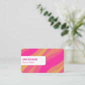 Farbige Kurven Retro Minimalistische Streifen Cust Visitenkarte (Stehend Vorderseite)