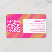 Farbige Kurven Retro Minimalistische Streifen Cust Visitenkarte (Rückseite)