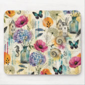 Farbige Küsten-Botanik-Wasserfarben-Muster Mousepad (Vorne)