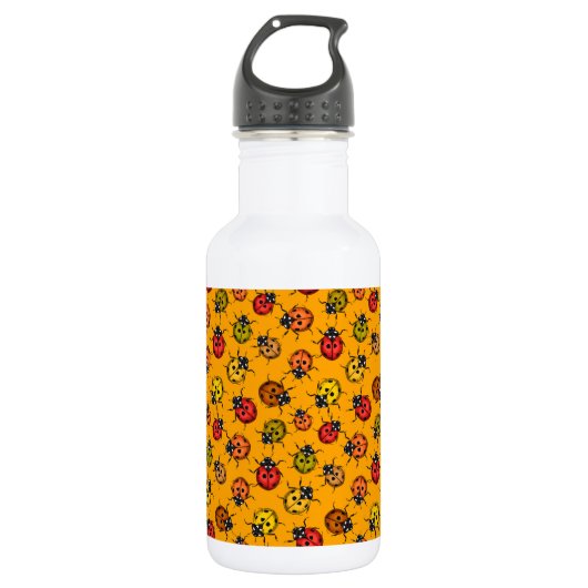 Farbige Ladybugs Edelstahlflasche (Vorderseite)