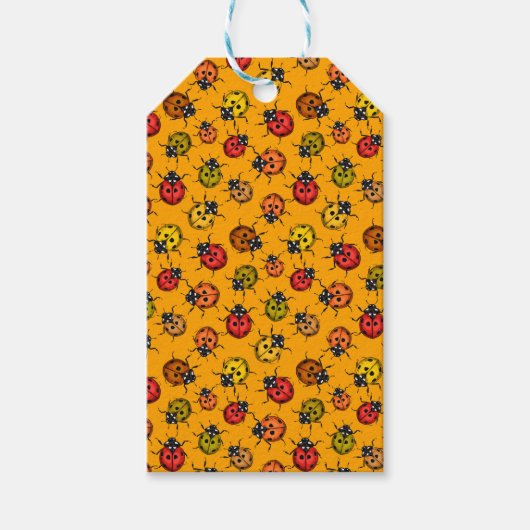 Farbige Ladybugs Geschenkanhänger (Vorderseite)