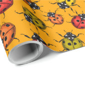 Farbige Ladybugs Geschenkpapier (Rolleneckpunkt)