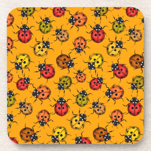 Farbige Ladybugs Getränkeuntersetzer (Vorderseite)