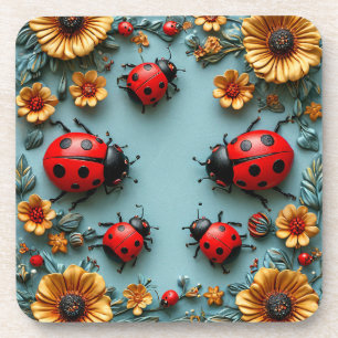 Farbige Ladybugs Getränkeuntersetzer