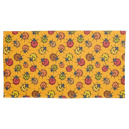 Farbige Ladybugs Kissenbezug (Vorderseite-Links)
