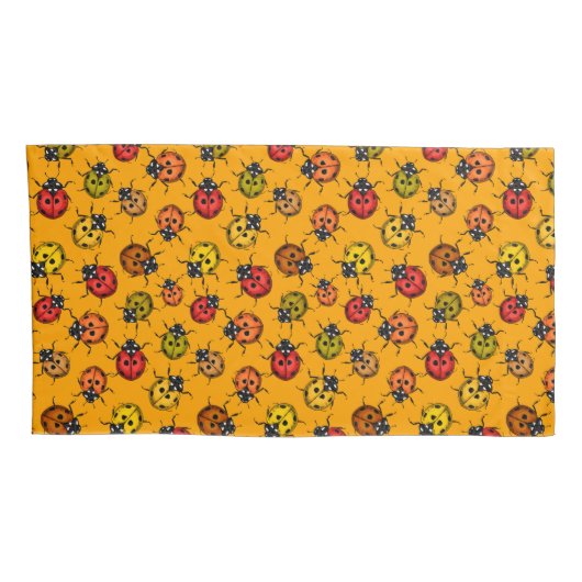 Farbige Ladybugs Kissenbezug (Rückseite-Rechts)