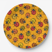 Farbige Ladybugs Pappteller (Vorderseite)