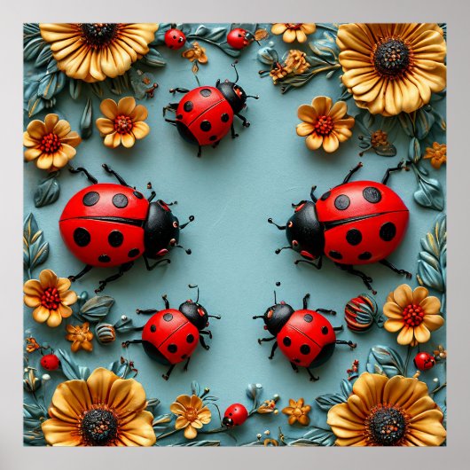 Farbige Ladybugs Poster (Vorne)