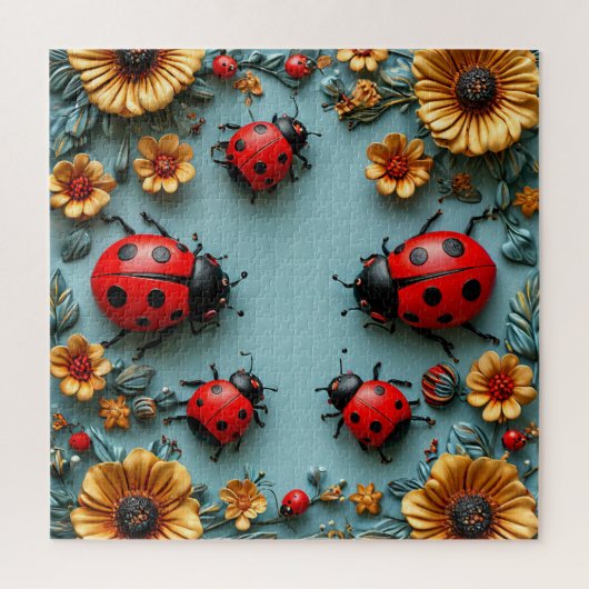 Farbige Ladybugs Puzzle (Vertikal)