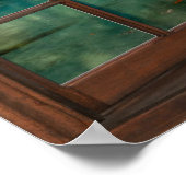 Farbige Lagoon Imitate Fenster Illusion Poster (Ecke)