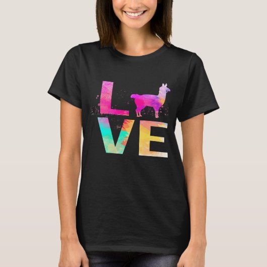 Farbige Lama-Mutter Lama T-Shirt (Vorderseite)