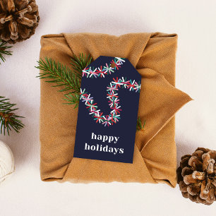 Farbige Lametta-Girlande Frohe Feiertage Geschenka Geschenkanhänger