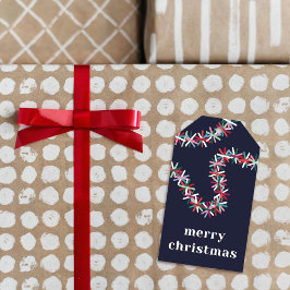 Farbige Lametta-Girlande Frohe Weihnachten Geschen Geschenkanhänger