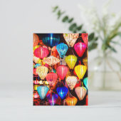 Farbige Laternen Postkarte (Stehend Vorderseite)