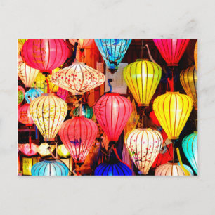 Farbige Laternen Postkarte