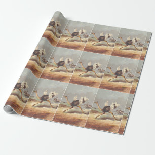 Farbige laufende Straußen-Illustration Geschenkpap Geschenkpapier