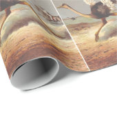 Farbige laufende Straußen-Illustration Geschenkpap Geschenkpapier (Rolleneckpunkt)