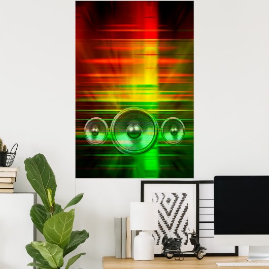 Farbige Lautsprecher Poster (Heimbüro)