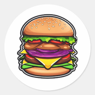 Farbige Layered Burgers Bursting Flavours 012 Runder Aufkleber