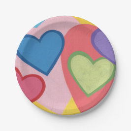 Farbige Layered Hearts Paper Teller