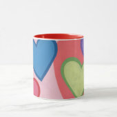 Farbige Layered Hearts Tasse und Cups (Zentrum)