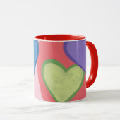 Farbige Layered Hearts Tasse und Cups (VorderseiteRechts)