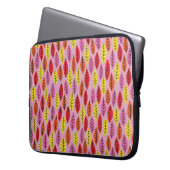 Farbige Leaf-Blätter Rosa Muster Laptopschutzhülle (Vorderseite Links)