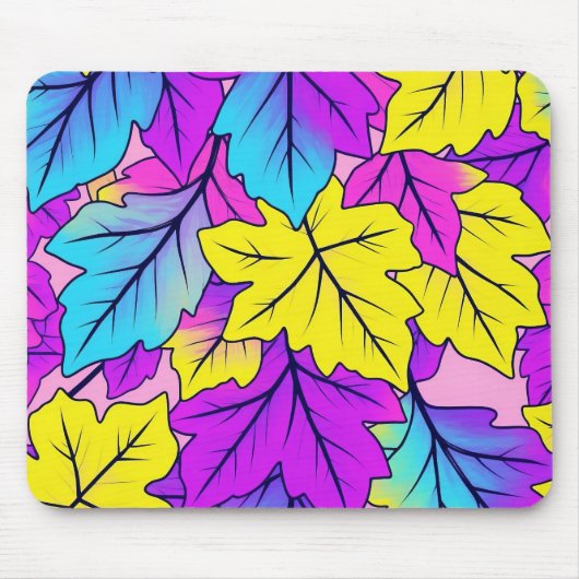 Farbige Leaf Design Schreibtisch Mat & Mouse Pad Mousepad (Vorne)