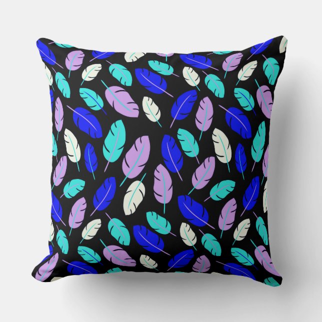Farbige Leaf- oder Federmuster Kissen (Vorderseite)