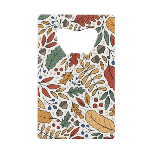 Farbige Leaf-Quadrat-Gestaltung im Herbst Geldbeutel Flaschenöffner (Vorderseite)