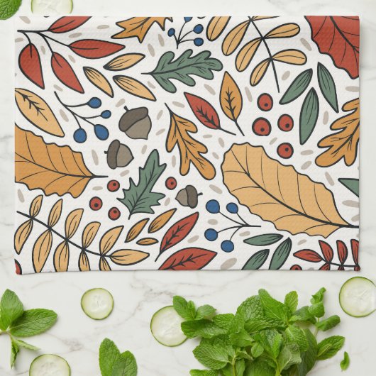 Farbige Leaf-Quadrat-Gestaltung im Herbst Geschirrtuch (Gefaltet)