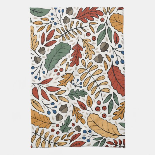 Farbige Leaf-Quadrat-Gestaltung im Herbst Geschirrtuch (Vertikal)