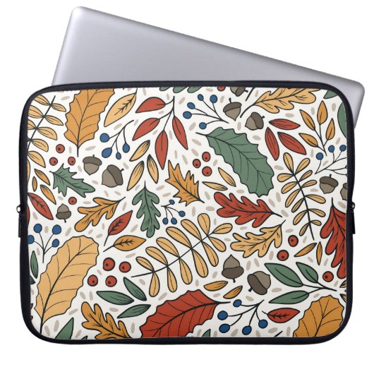 Farbige Leaf-Quadrat-Gestaltung im Herbst Laptopschutzhülle (Vorderseite)
