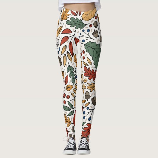 Farbige Leaf-Quadrat-Gestaltung im Herbst Leggings (Vorderseite)