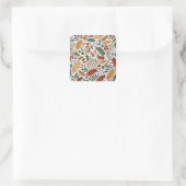 Farbige Leaf-Quadrat-Gestaltung im Herbst Quadratischer Aufkleber (Tasche)
