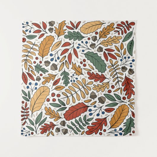 Farbige Leaf-Quadrat-Gestaltung im Herbst Wandteppich (Vorderseite)