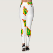 Farbige Leaf Wiederholung Leggings (Rückseite)
