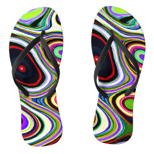 Farbige Lebendige Abstraktionsmuster Badesandalen
