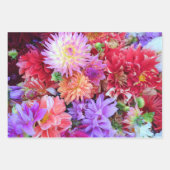 Farbige Lebendige Dahlienblumen  Geschenkpapier Set (Vorderseite 3)