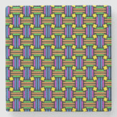 Farbige lebendige geometrische Muster  Steinuntersetzer (Vorderseite)
