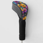Farbige Lebendige Mohnblume Personalisiert Golf Headcover (angewinkelt)