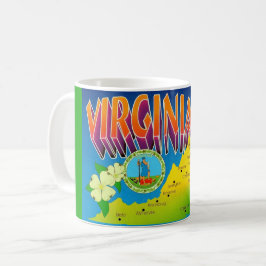 Farbige lebendige Virginia-Karten-Tasse Kaffeetasse