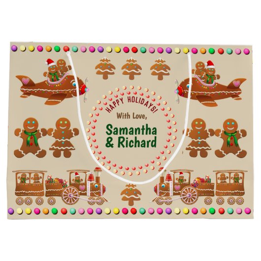 Farbige Lebkuchen Große Geschenktüte (Rückseite)