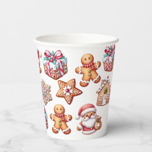 Farbige Lebkuchen Pappbecher (Rückseite)