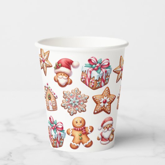 Farbige Lebkuchen Pappbecher (Vorderseite)
