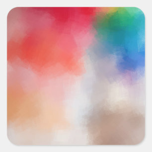 Farbige leere Vorlage Trendy Pink Rot Gelb Quadratischer Aufkleber