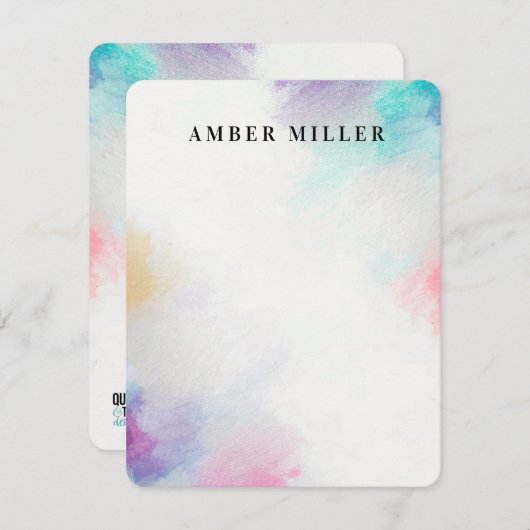 Farbige Leinwand Mitteilungskarte (Vorne/Hinten)